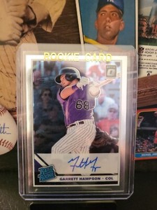 2019 Donruss Optic Rated Rookies Garrett Hampson Auto Colorado Rockies