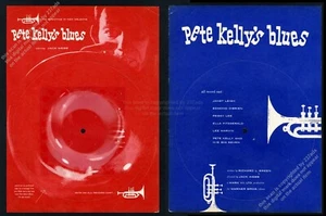 Pete Kelly's Blues 1955 disco flexible Rainbo Records escaso anuncio impreso comercial vintage - Imagen 1 de 2