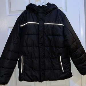 SwissTech schwarze gefütterte Winterjacke mit Kapuze Jugend Größe Large (10/12) Husky - Bild 1 von 5