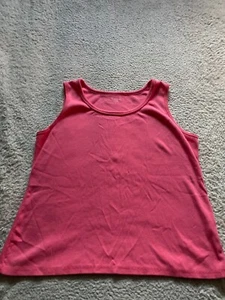 Laura Scott Women Sleeveless Crew Neck Tank Top Pink Size 1X - Picture 1 of 7