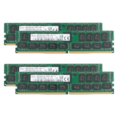 SK Hynix 4x 16GB PC4-2400T-RB1-11 DDR4 REG-ECC DIMM HMA42GR7AFR4N-UH T2 AA* - Image 1 of 4