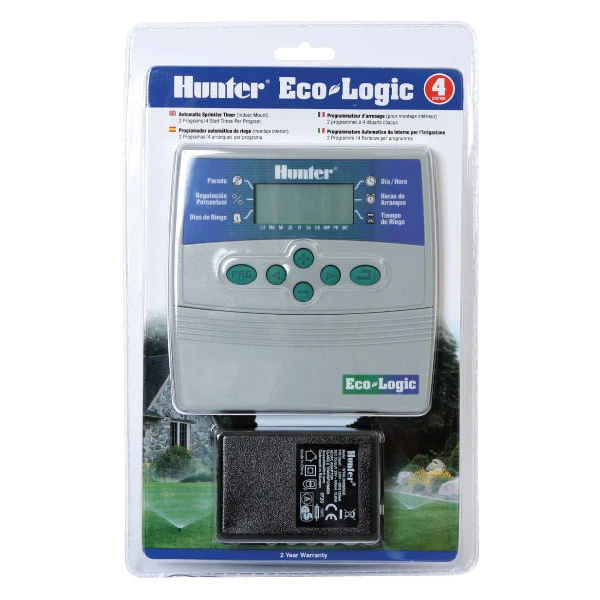 PROGRAMADOR RIEGO HUNTER ECO-LOGIC 4 ESTACIONES INTERIOR - Imagen 1 de 1