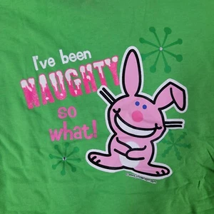 It's Happy Bunny Women's T Shirt Long Sleeve New LARGE I've Been Naughty So What - Picture 1 of 7