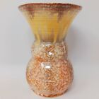 Sylvac Mid Century Modern Medium Vase No. 678 Drip Speckle Brown Yellow Orange