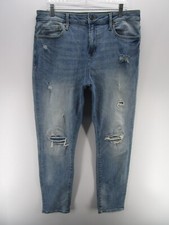 Aeropostale Jeans Men 33X32 Blue Athletic Skinny Ripped Denim Pants Logo Grunge