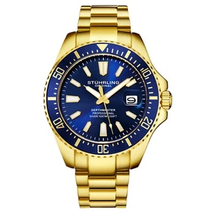 Stuhrling 3950 Men's Depthmaster Aquadiver Miyota Japanese Quartz 10 ATM Watch - Picture 1 of 4