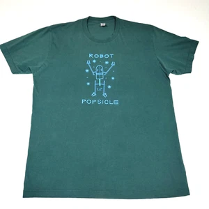 Camiseta Gráfica Robot Popsicle De Colección Rara - Algodón Verde Para Hombre L Extra Limpia - Imagen 1 de 5