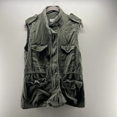 Charlotte Russe Vest Womens Medium Olive Green Military Utility - Image 1 of 4