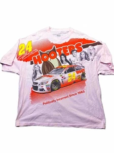 Vtg Chase Elliott Shirt Hendricks Motorsports Hooters ALL OVER PRINT 3XL Pink - Picture 1 of 24