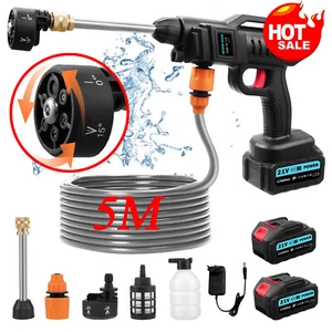 Akku Hochdruckreiniger + 2 Akkus Auto Mobiler Druckreiniger Spritzpistole 3000W - Bild 1 von 16