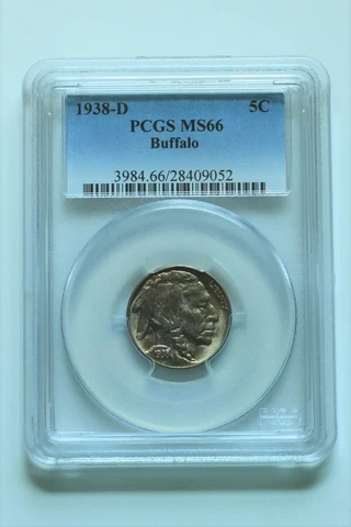 1938 D BUFFALO NICKEL PCGS MS66 Cover