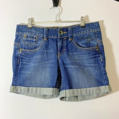 Pantalones Cortos Esprit Denim 94107 Mujer 8 Azul Algodón Bolsillos Cortos Bordados Flor Foto 1 de 4