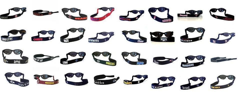NFL SUNGLASS STRAP NEOPRENE CROAKIE PICK YOUR TEAM LOGO - Image 1 of 1