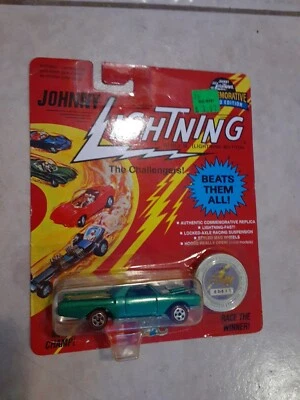 Редкий винтажный Mantis Johnny Lightning Challengers Chevy El Camino крышки кнопка зеленый - Изображение 1 из 2