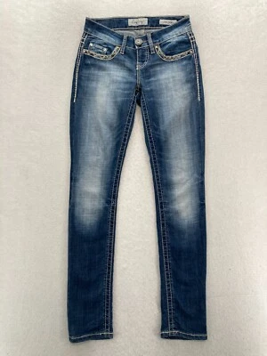 Daytrip Lynx Skinny Jeans Women's 24 Medium Wash Blue Stretch Denim Low Rise - Image 1 of 4