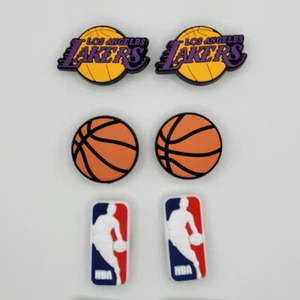 NBA LA Lakers Basketball Team For Crocs Shoe Charms - 6 Pieces - Picture 1 of 1
