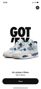 Größe 12 - NEU Nike Air Jordan 4 Retro 2024 MILITARY BLUE FV5029-141 BESTÄTIGT - Bild 1 von 1