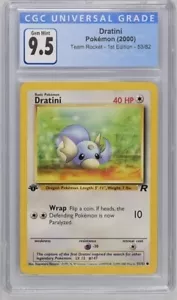 CGC 9.5 GEM MINT 10 Dratini Team Rocket 1st Edition 53/82 Pokemon 2000 Non-Holo - Picture 1 of 2