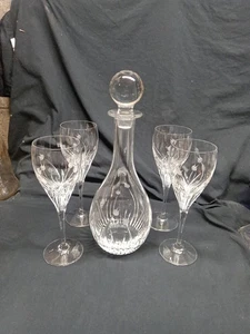 Da Vinci Crystal Pisa Decanter & 4 Wine Glasses Set Made in Italy - Picture 1 of 21