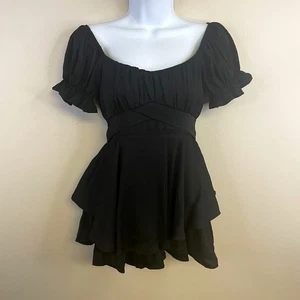 Y2K Francesca's Babydoll Milkmaid Silky Tie Waist Strampler Gr. S Clubwear zierlich - Bild 1 von 16