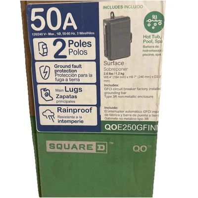 Square D QOE250GFINM 50A Spa Panel Main Lug Load Center New in box - Image 1 of 4
