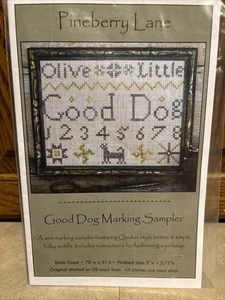 NUEVO gráfico/patrón de punto de cruz de Pineberry Lane BUEN MUESTREADOR DE MARCAS DE PERROS - Imagen 1 de 2