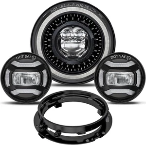 HWSTAR 7 inch LED Headlight Motorcycle Kit fits Harley Road King, Street Glide + - Picture 1 of 13