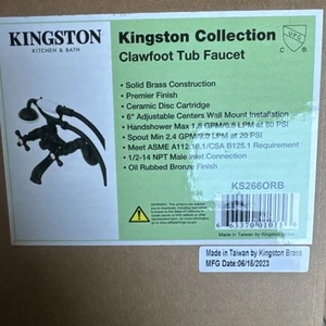 Kingston Wall Mount Clawfoot Tub Faucet with Hand Shower - Picture 1 of 3
