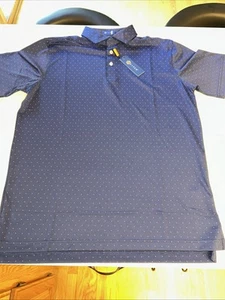 Stitch Poloshirt M/L Blau Mineral Rot Punkte Performance Golf Kurzarm Neu mit Etikett - Bild 1 von 7