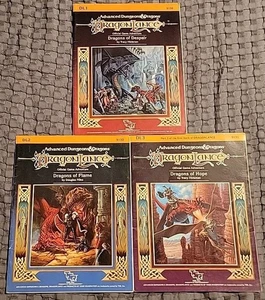 Dragonlance DL1 Despair DL2 Flame DL3 Hope Advanced Dungeons & Dragons LOT TSR - Imagen 1 de 13