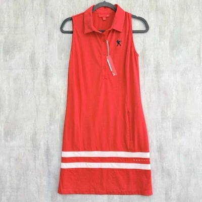 Платье-поло Redvanly для гольфа женское средний размер теннис пиклбол комфортный воротник с карманами - Изображение 1 из 4