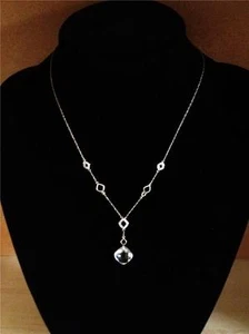 9CT GOLD NECKLACE WITH TOPAZ & REAL DIAMONDS NEW 4.9gram Ideal Gift! BRAND NEW - Picture 1 of 4