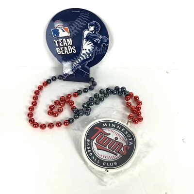 Minnesota Twins Baseball Club Mardi Gras Beads MLB Team Fan Necklace LOGO P4-23 - Image 1 of 2