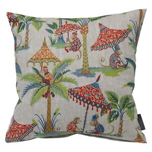 Exotic Monkey Parasol Linen Cushion Covers | 100% PURE LINEN