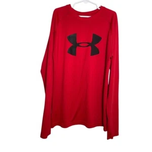 Under Armour T-Shirt Boy's Medium Youth Red Long Sleeve Crew Neck Tee - Picture 1 of 8