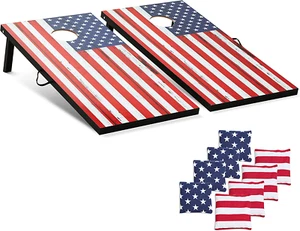 Cornhole Wooden Board Game - Bean Toss Set with 8 Bags for Outdoor Fun - Picture 1 of 6