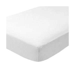 Queen Flanell Spannbetttuch unten doppelt gebürstet 60" x 80" x 15 Taschen weiß - Bild 1 von 6