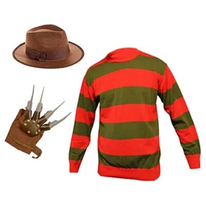 LOTE DE DISFRACES DE HALLOWEEN DE HOMBRE QUEMADO MIEDO ADULTO FREDDY PESADILLA DISFRAZ - Imagen 1 de 7