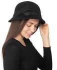 INC Women's Cloche Hat With Bow Black Size Regular