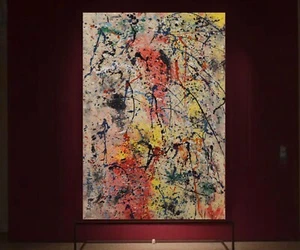 64”X44” Jackson Pollock style canvas painting Acrylic,Abstract, Modern,Large - Picture 1 of 18