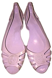 Gucci Purple Interlocking GG Jelly Ballet Flats Size 40 - Picture 1 of 8