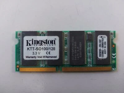 Kingston 128MB PC100 nonECC Unbuffered CL2 144P SoDimm KTT-SO100/128 9905099-004 - Image 1 of 2