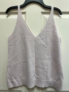 Neu mit Etikett Club Monaco Damen hellrosa Kaschmir ärmellos V-Ausschnitt Tanktop Größe M - Bild 1 von 7