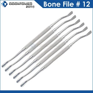 Set of 6 - Dental Bone File Double Ended #12 Surgical Instrument Stainless Steel - Picture 1 of 4
