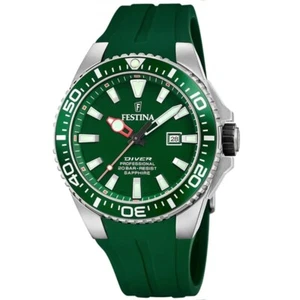 FESTINA Orologio Uomo The Originals F20664/2 Diver 200m Verde Bracciale Gomma - Imagen 1 de 3