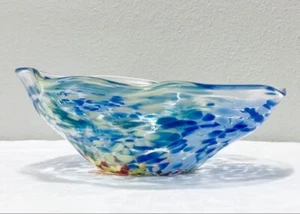 2006 Larry Hogue Ruffled Rim Tutti Fruitti Millefiori Art Glass Bowl - Picture 1 of 4