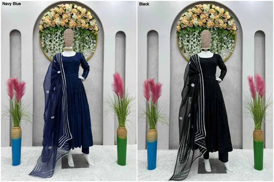 MYCLOTHINGART New Designer Festival Wear Full Stitched Faux Georgette Top Pant Dupatta RTC-AS