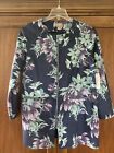 Chico's 1 Blooming Floral Faux Suede Jacket Medium 8/10 Nwt