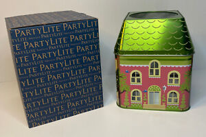 Partylite Retired Spring Village 3-Wick Jar Tin - New In Box. Very Charming