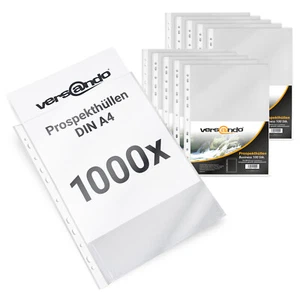 1.000 Prospekthüllen versando Business DIN A4, 60my PP, transparent, genarbt - Bild 1 von 6
